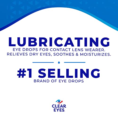 Clear Eyes Contact Lens Multi-Action Relief Eye Drops, Soothes & Moisturizes,...