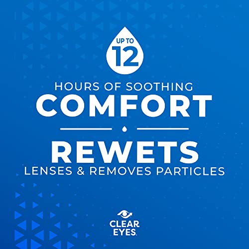 Clear Eyes Contact Lens Multi-Action Relief Eye Drops, Soothes & Moisturizes,...