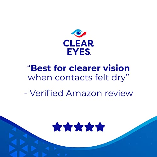 Clear Eyes Contact Lens Multi-Action Relief Eye Drops, Soothes & Moisturizes,...