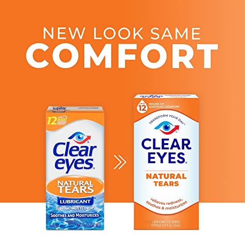 Clear Eyes Natural Tears Lubricant Eye Drops | Soothes and Moisturizes| 0.5 O...