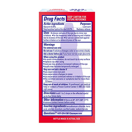 Clear Eyes,Redness Relief Eye Drops, 0.5 Fl Oz (Pack of 3)