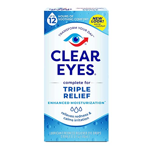 Clear Eyes | Triple Action Lubricant / Redness Relief Eye Drops | 0.5 FL OZ