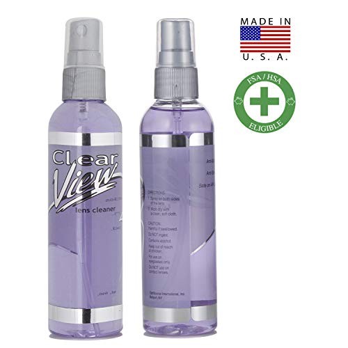 Clear View Premium AR-Coated Anti-Streak Anti-Static Lens Cleaner Spray (Valu...
