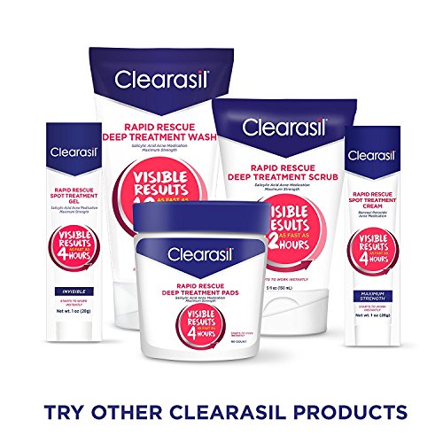 Acne Treatment Facial Cleansing Pads- Clearasil Rapid Rescue Deep Treatment P...