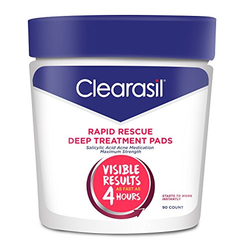 Acne Treatment Facial Cleansing Pads- Clearasil Rapid Rescue Deep Treatment P...
