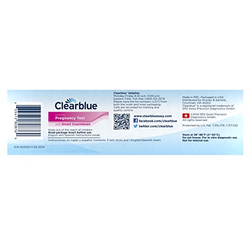 Clearblue Digital Pregnancy Test with Smart Countdown, 5 count