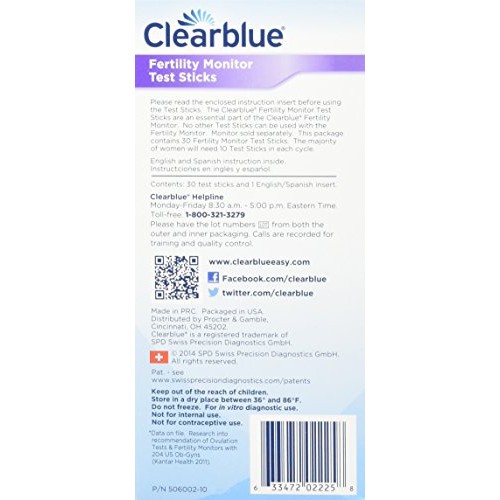 Clearblue Easy Fertility Monitor Test Sticks, 30 Count (Pack of 1)