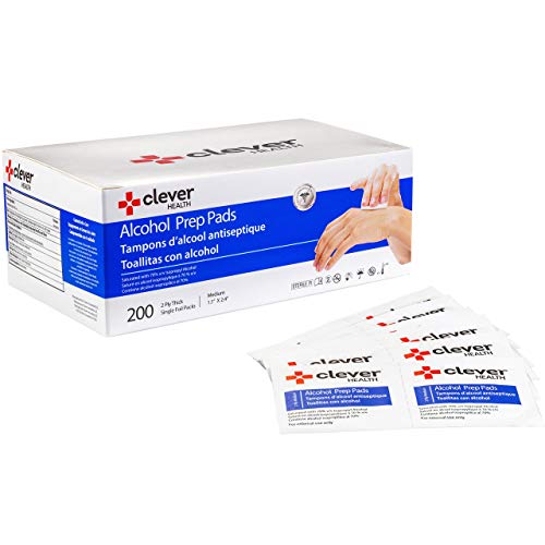 Alcohol Prep Pads | Medium 2-Ply - 200 Alcohol Wipes, individually wrapped Co...