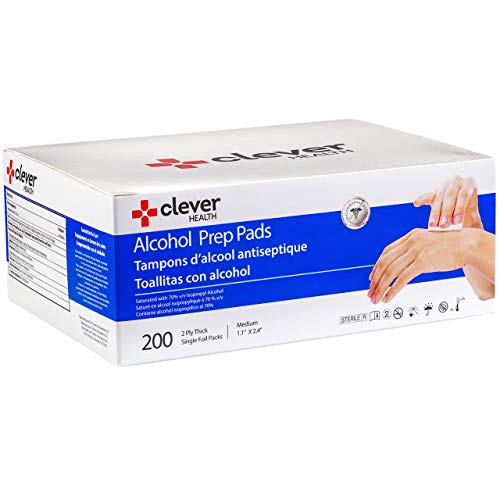 Alcohol Prep Pads | Medium 2-Ply - 200 Alcohol Wipes, individually wrapped Co...