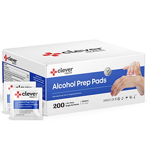Alcohol Prep Pads | Medium 2-Ply - 200 Alcohol Wipes, individually wrapped Co...