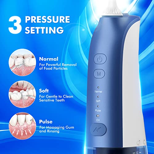 Water Flosser for Teeth Cordless, 8 Jet Tips and 3 Modes Portable Dental Clea...