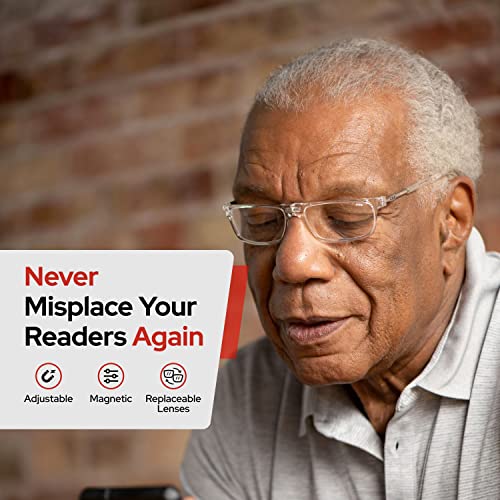CliC Magnetic Reading Glasses, Computer Readers, Replaceable Lens, Adjustable...