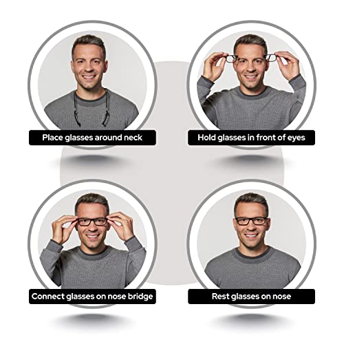 CliC Magnetic Reading Glasses, Computer Readers, Replaceable Lens, Adjustable...