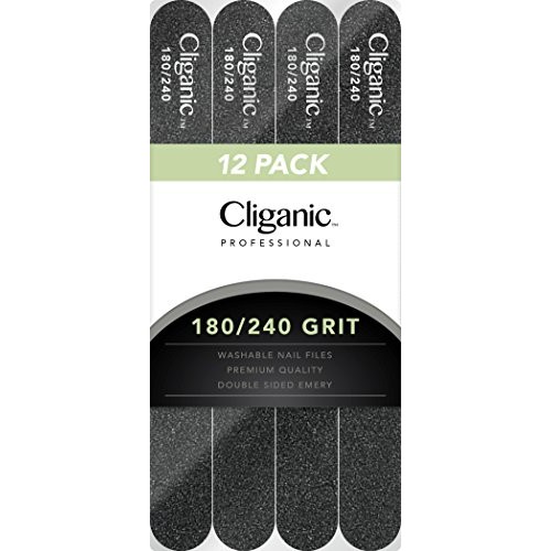 12 Pack Nail File Set: 180/240 Grit | Professional Emery Boards for Natural, ...