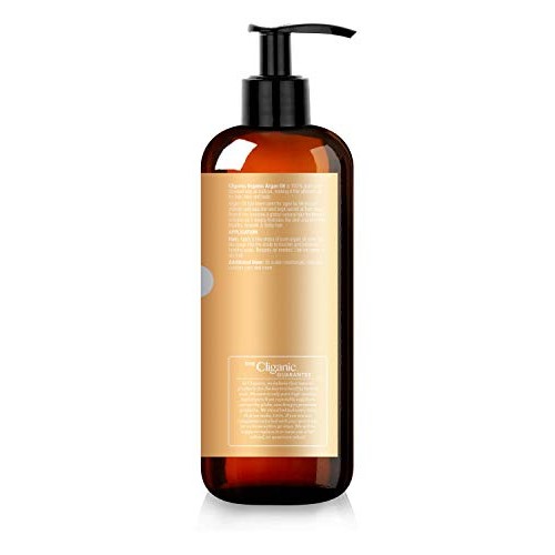 Cliganic Organic Argan Oil 16oz with Pump, 100% Pure | Bulk for Hair, Face & ...