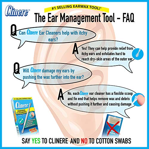 Clinere® Ear Cleaners Club Value Pack, 36 Count Earwax Remover Tool Safely an...