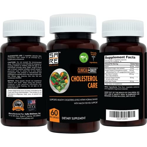 CLINICAL DAILY Vegan Cholesterol Lowering Supplements for High Blood Pressure...