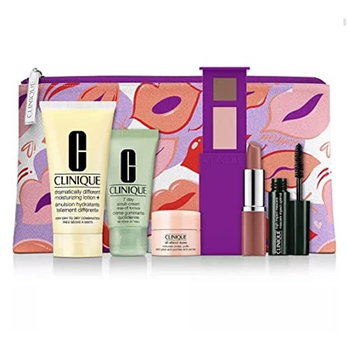 Clinique 7 piece 2021 Gift Set featuring Strawberry Fudge