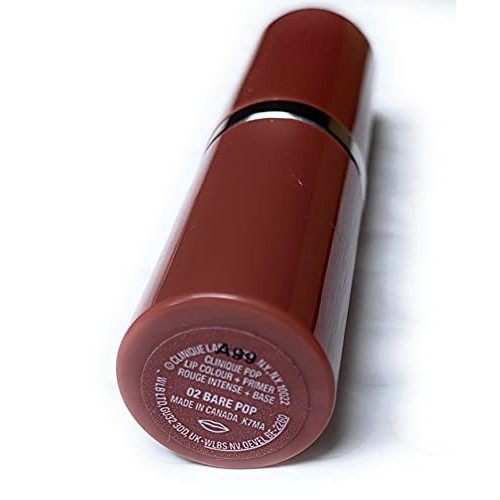 Clinique Pop Lip Colour + Primer Lipstick, 0.08 oz. Travel Size •• (Bare Pop 02)