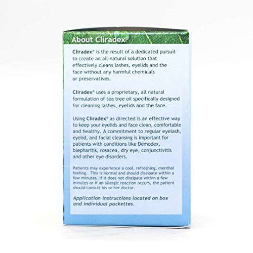 Cliradex Towelettes - Natural Face, Eyelash & Eyelid Cleanser - Wipes for Dem...