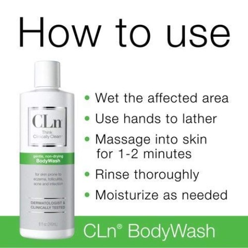 CLn BodyWash - Moisturizing Body Wash, For Skin Prone to Eczema, Dermatitis, ...