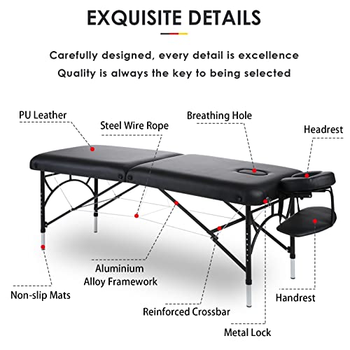 CLORIS 84" Professional Massage Table Portable 2 Folding Lightweight Facial S...