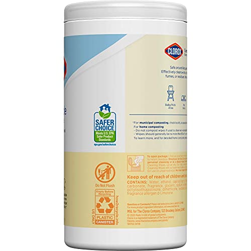 Clorox Compostable Cleaning Wipes - All Purpose Wipes - Simply Lemon, 75 Coun...
