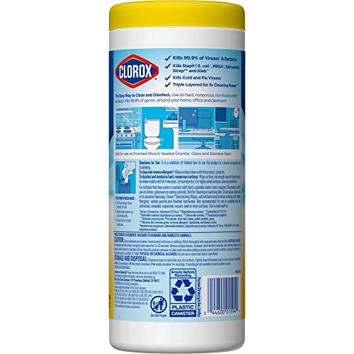 Clorox Disinfecting Wipes, Bleach Free Cleaning Wipes - Crisp Lemon, 35 Count