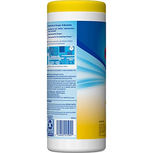 Clorox Disinfecting Wipes, Bleach Free Cleaning Wipes - Crisp Lemon, 35 Count