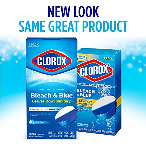 Clorox Ultra Clean Toilet Tablets Bleach & Blue, Rain Clean Scent 2.47 Ounces...