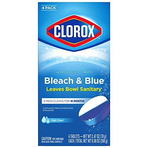 Clorox Ultra Clean Toilet Tablets Bleach & Blue, Rain Clean Scent 2.47 Ounces...