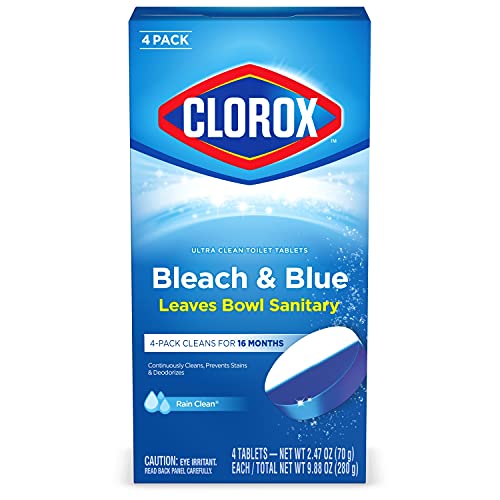 Clorox Ultra Clean Toilet Tablets Bleach & Blue, Rain Clean Scent 2.47 Ounces...