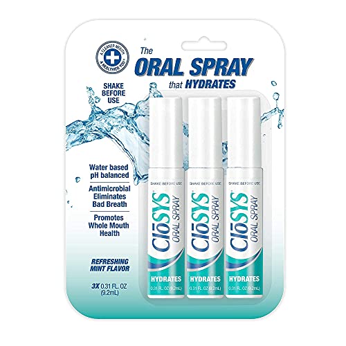 CloSYS Oral Breath Spray, 0.31 Ounce (3 Count), Mint, Sugar Free, pH Balanced...