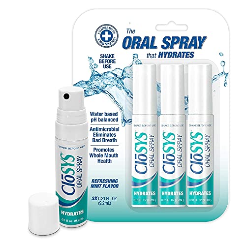 CloSYS Oral Breath Spray, 0.31 Ounce (3 Count), Mint, Sugar Free, pH Balanced...