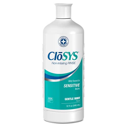 CloSYS Sensitive Mouthwash, 32 Ounce, Gentle Mint, Alcohol Free, Dye Free, pH...