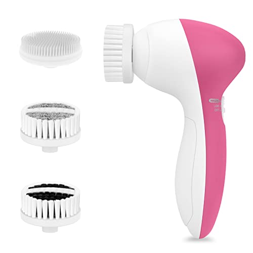 Powered Facial Cleansing Spin Brush Set with 3 Exfoliating Brush Heads - Comp...