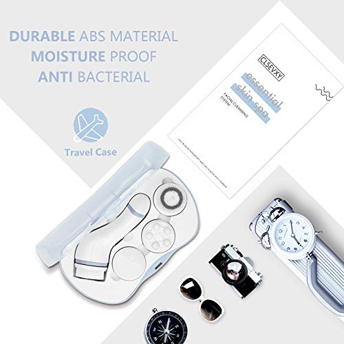 Waterproof Facial Cleansing Spin Brush Set with 4 Interchangeable Brush Heads...