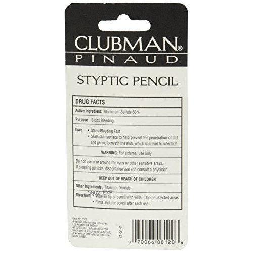 Clubman Pinaud Styptic Pencil Travel Size .33 oz (Pack of 3)