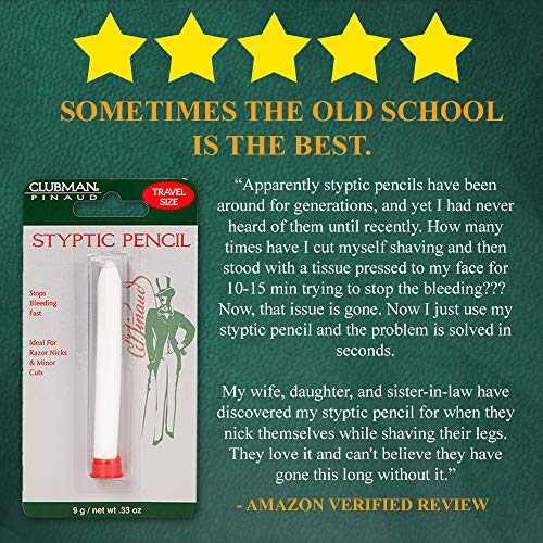 Pinaud Clubman styptic pencil for nick relief - 0.33 oz, 6 pack