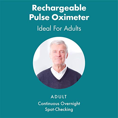 CMI Health Rechargeable Pulse Oximeter - Adult Finger Sensor for Continuous M...