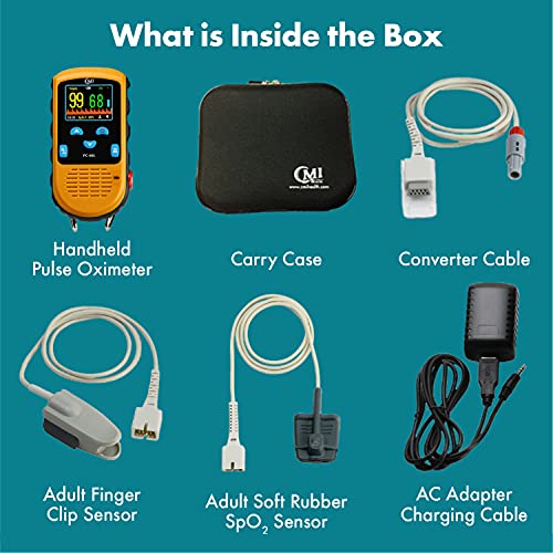 CMI Health Rechargeable Pulse Oximeter - Adult Finger Sensor for Continuous M...