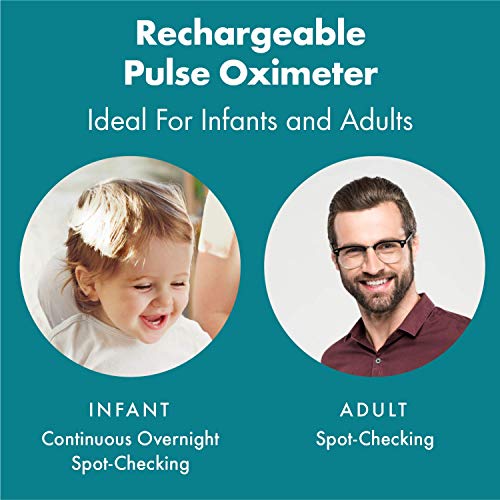CMI Health Rechargeable Pulse Oximeter - Continuous Infant Monitoring (Up to ...