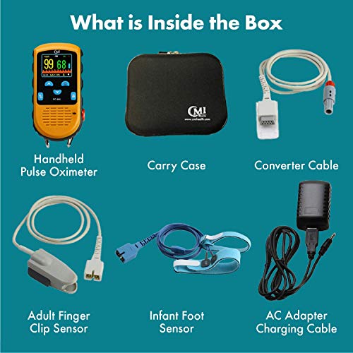 CMI Health Rechargeable Pulse Oximeter - Continuous Infant Monitoring (Up to ...