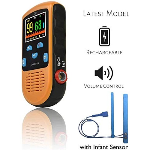 CMI Health Rechargeable Pulse Oximeter - Continuous Infant Monitoring (Up to ...