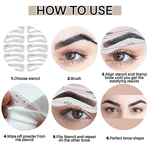 Eyebrow Stamp Stencil Kit Waterproof Eyebrow Stamp And Shaping Kit Perfect Ey...