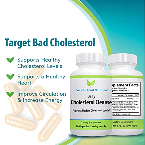 Coast to Coast Nutrition Cholesterol Cleanse - Cholesterol Lowering Supplemen...
