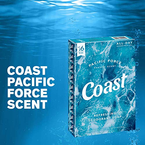 Coast Refreshing Deodorant Soap Bar - 16 Bars - Thick Rich Lather Leaves Your...