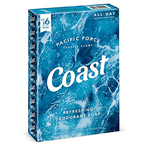 Coast Refreshing Deodorant Soap Bar - 16 Bars - Thick Rich Lather Leaves Your...