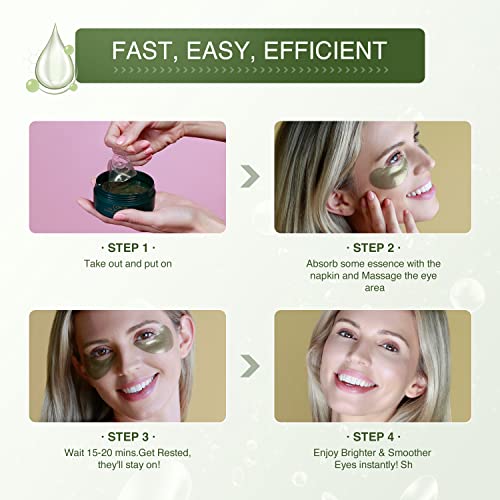 Under Eye Patches (60 Pcs), Hydrolyzed Collagen Under Eye Masks for Dark Circ...