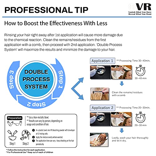 VR Blue Bleaching Hair Powder Extra Strength Lightener & Toner by Cocohoney, ...